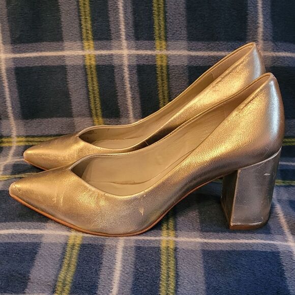 1. STATE size 8 womens silver metallic soft chunky heel - Picture 2 of 7